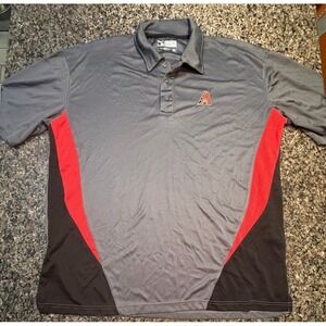 MLB Arizona Diamondbacks Polo Shirt Mens XL Grey Red Performance Fan Gear XL/EG